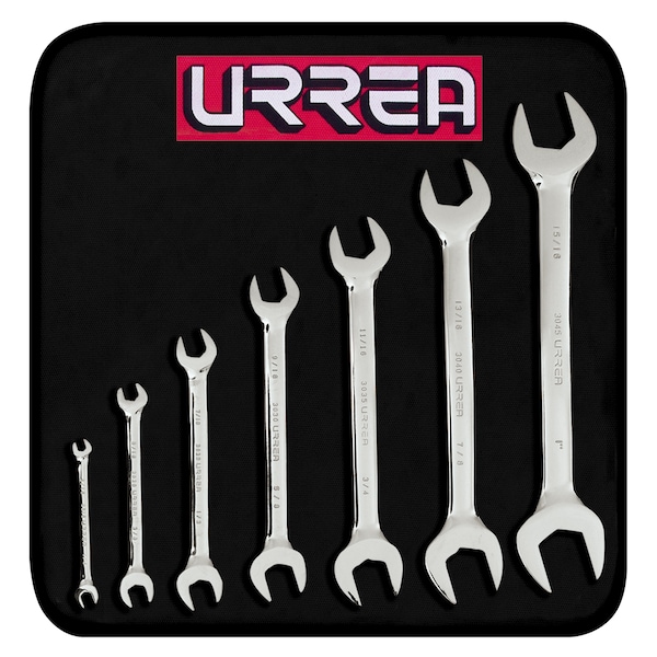 Urrea Full polished Open-end Wrench Set (7 pieces), inches 3000C - main